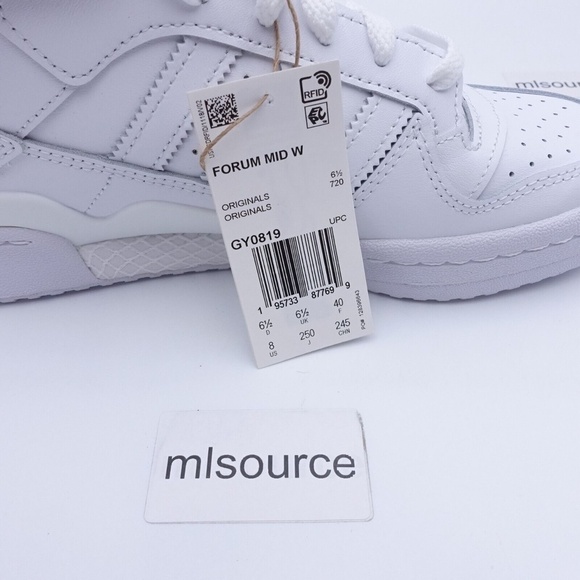 NEW adidas Originals Swarovski Forum Mid Sneakers GY0819 Cloud White - Picture 8 of 12